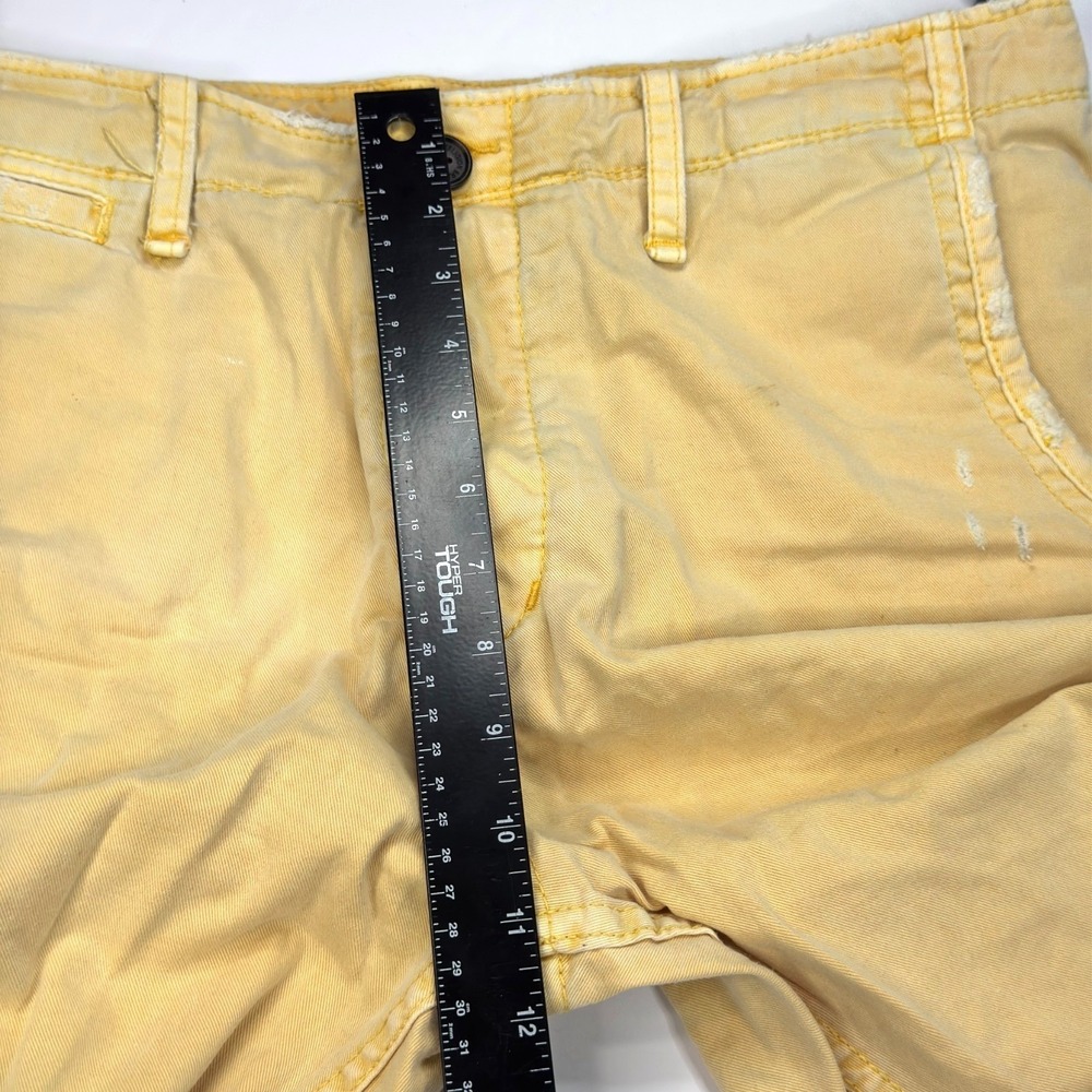 Y2K True Religion Chino Shorts Mens Size 36 Denim Jean Jorts Yellow - Picture 9 of 9
